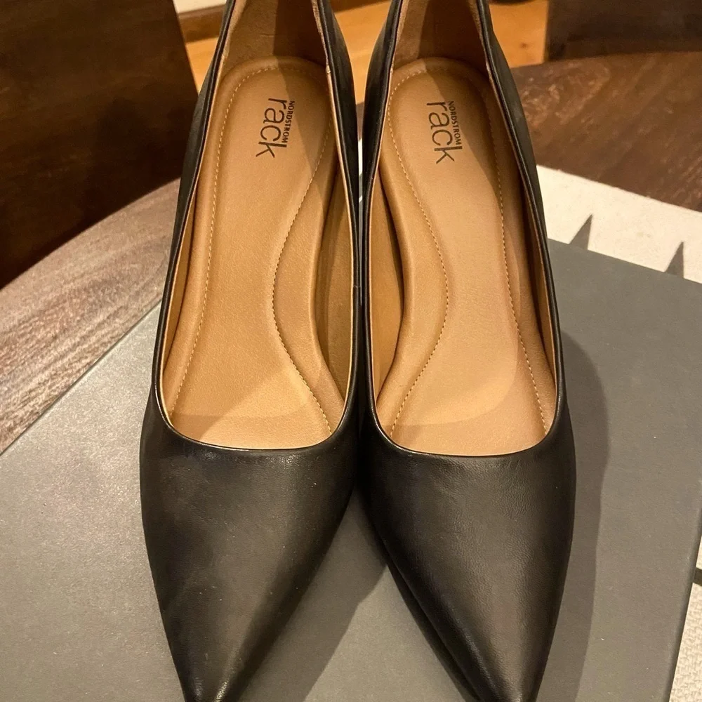 Nordstrom Rack Women's Faux Leather Pointed-Toe Heels.